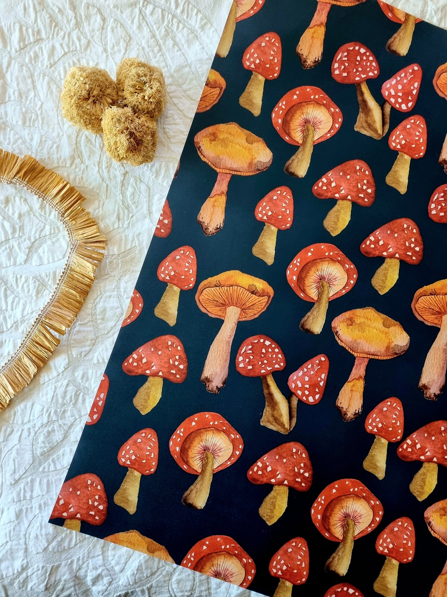 Wrapping Paper - Mushrooms (Six Sheets) NEW SIZE