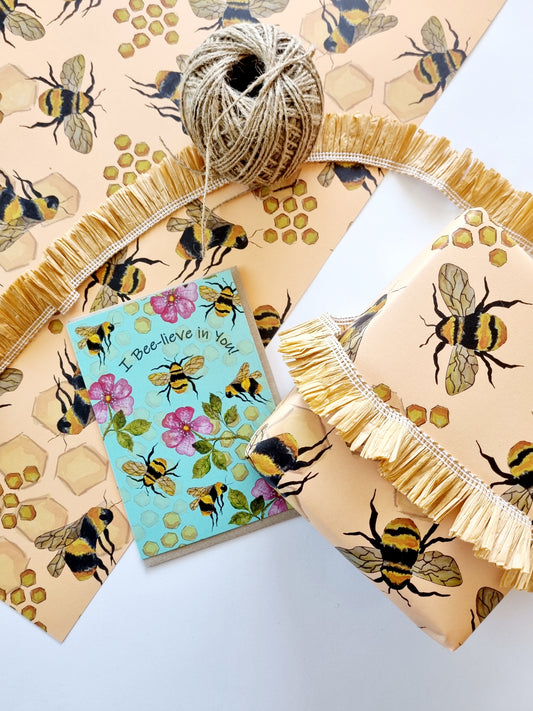 Wrapping Paper - Honey Bee (Six Sheets) NEW SIZE