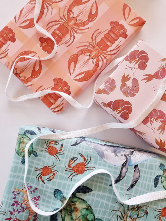 Wrapping Paper - Lobster Summer (Six Sheets) NEW SIZE