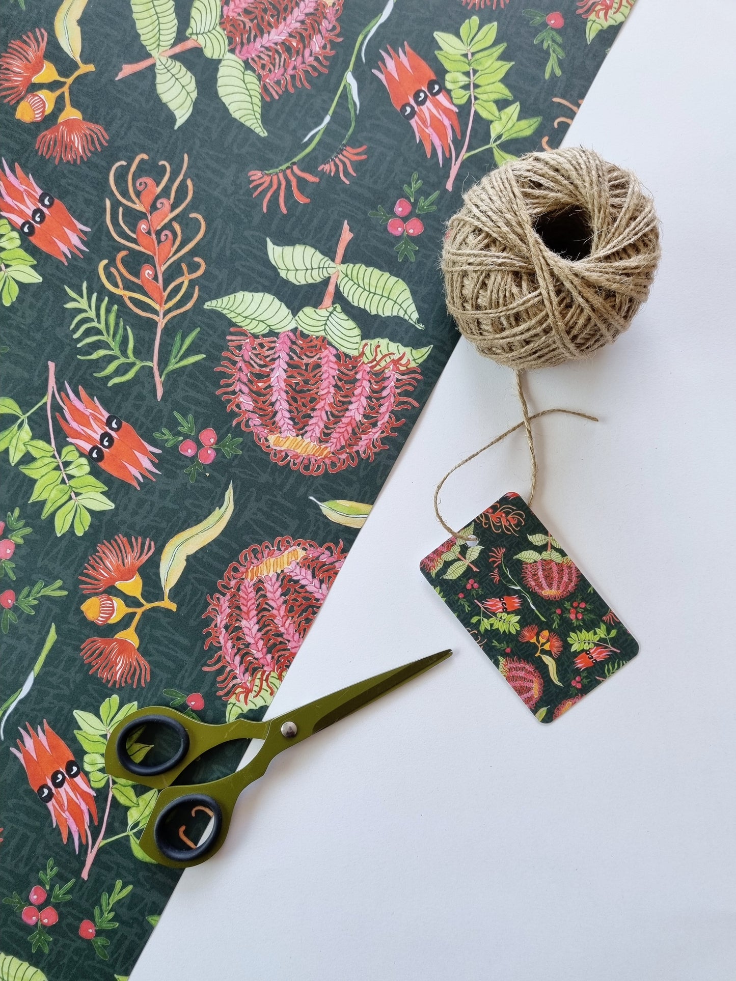 Wrapping Paper - Scarlet Botanical (Six Sheets) NEW SIZE