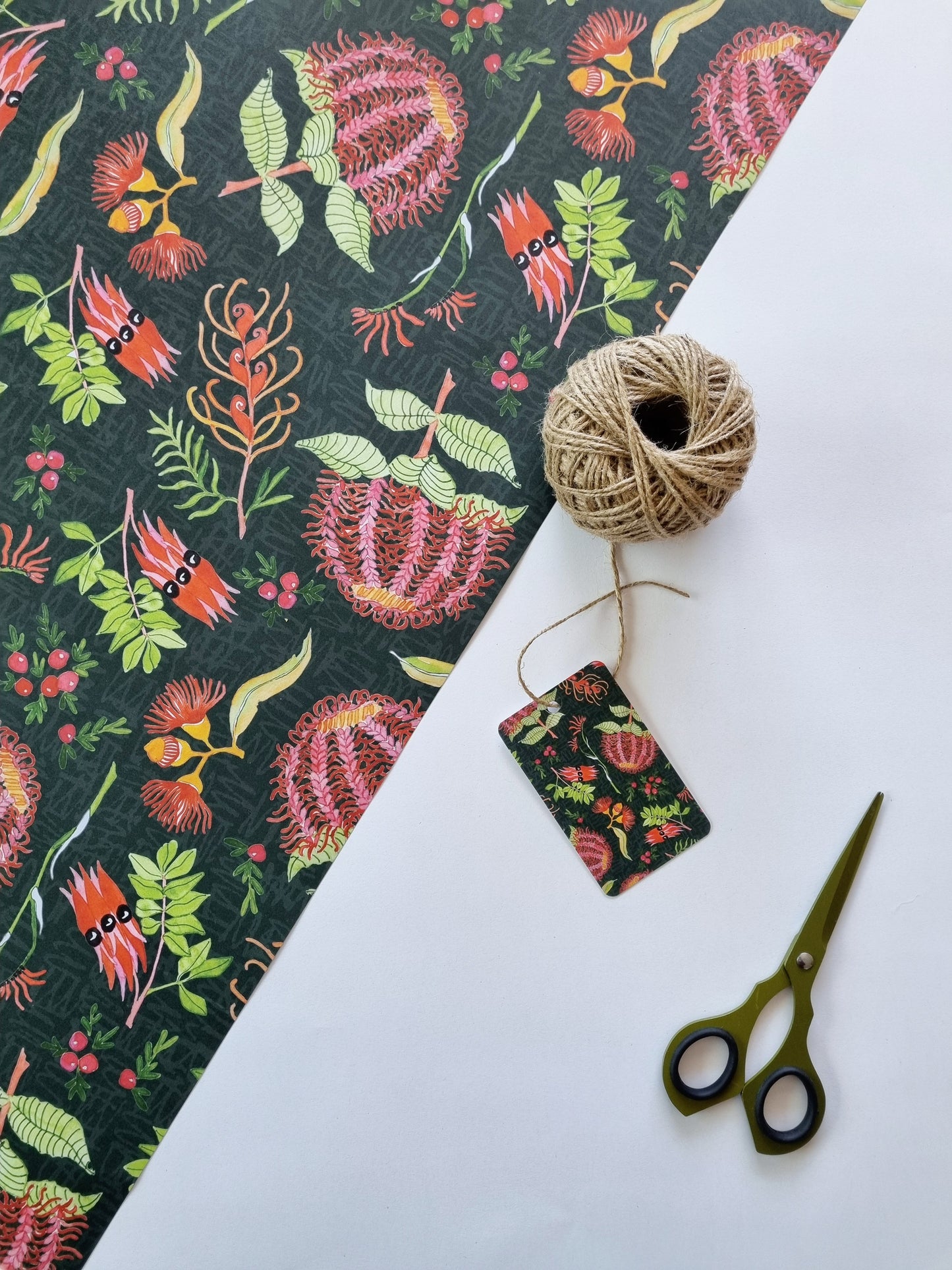 Wrapping Paper - Scarlet Botanical (Six Sheets) NEW SIZE