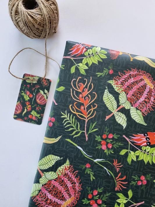 Wrapping Paper - Scarlet Botanical (Six Sheets) NEW SIZE