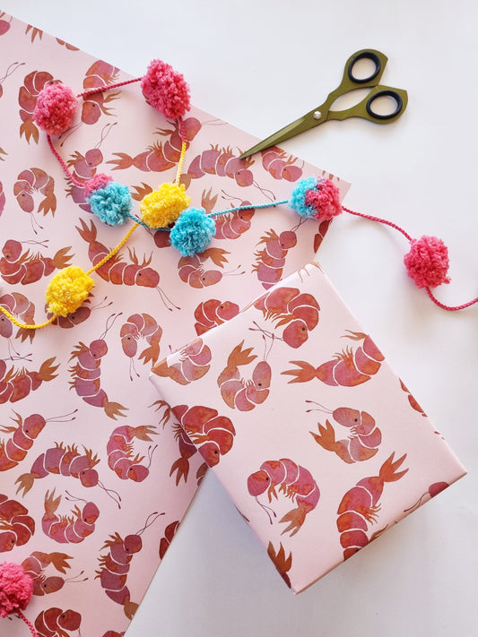Wrapping Paper - Prawn Party (Six Sheets) NEW SIZE