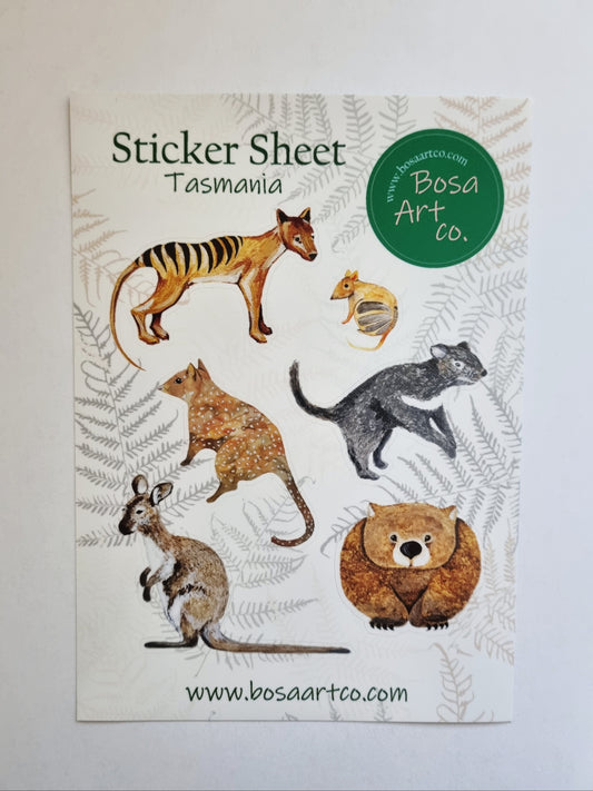 Sticker Sheet - Tasmanian Animals Stickers