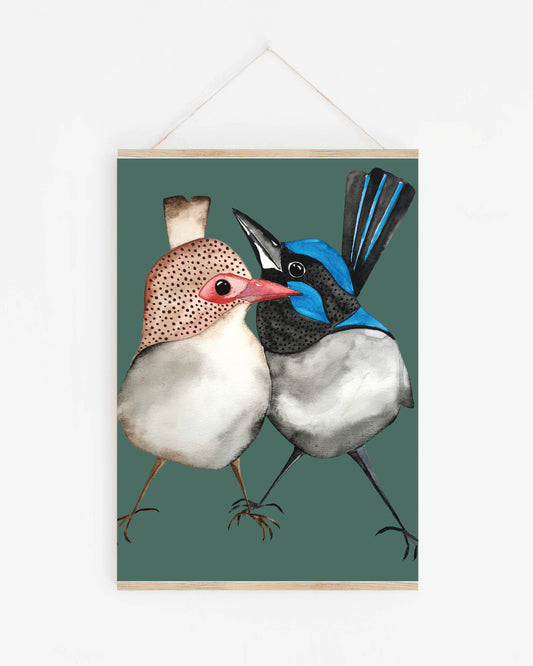 Art Print - Tasmanian Flora and Fauna - Love Birds -LAST CHANCE