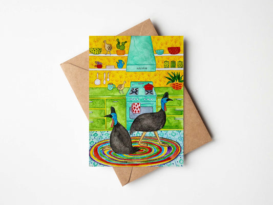 Greeting Card - Cassowary Cooks