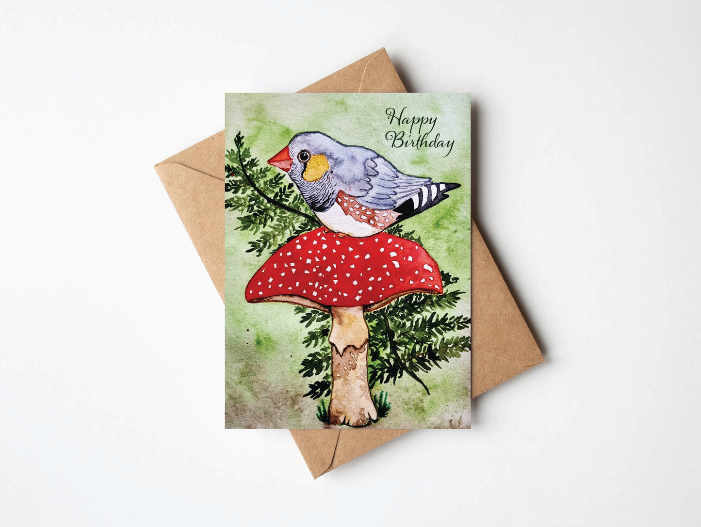 Greeting Card - Happy Birthday Zebra Finch