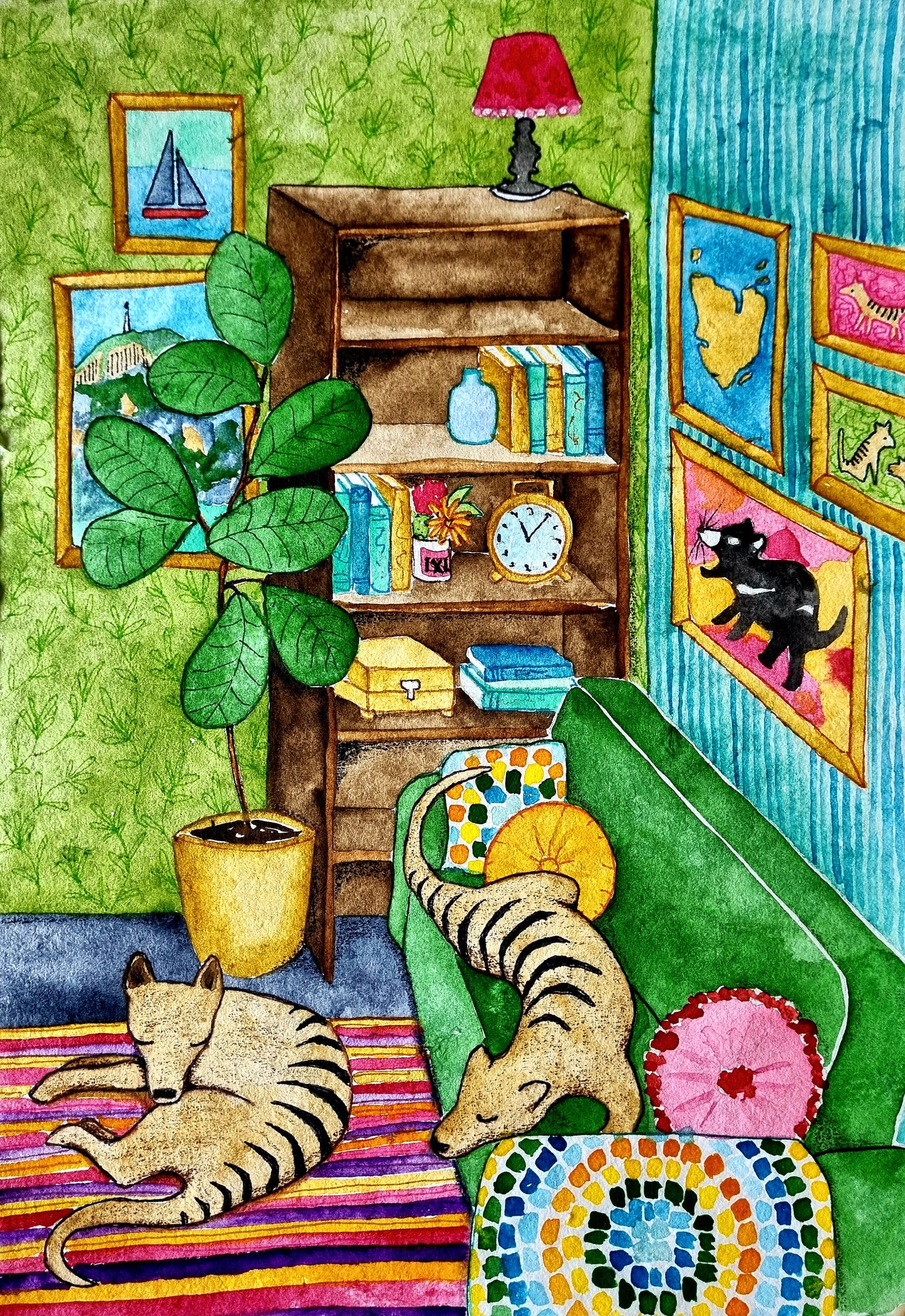 Greeting Card - Tigers Sleeping