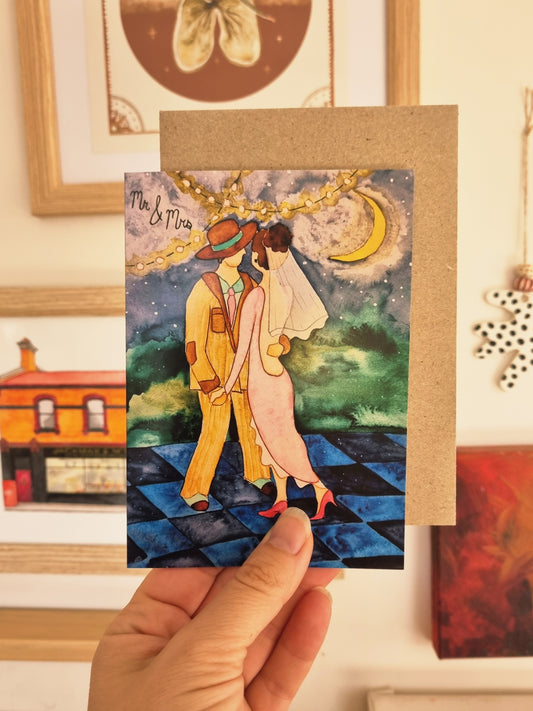 Greeting Card - Mr & Mrs Wedding Card