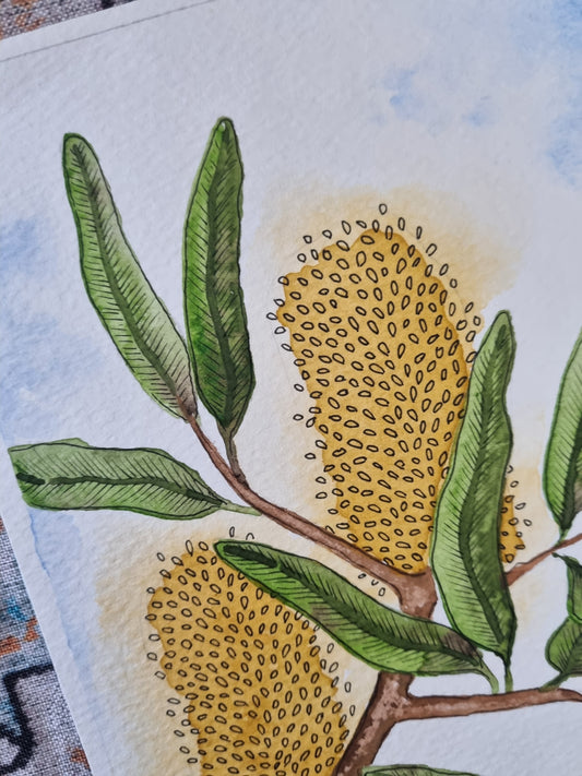 Original Painting - Yellow Banksia