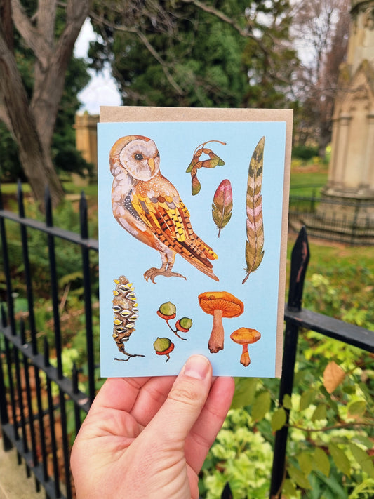 Greeting Card - Owl Study