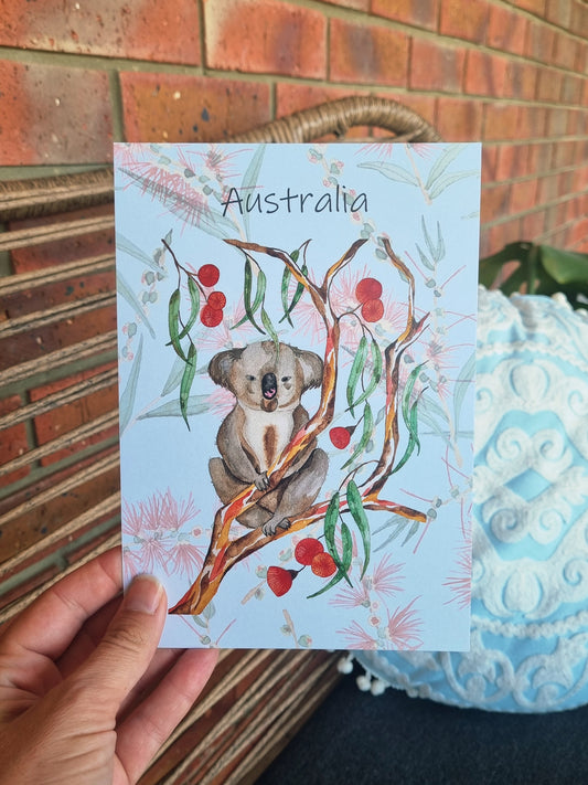 Art Print - Australia and Koala -A5