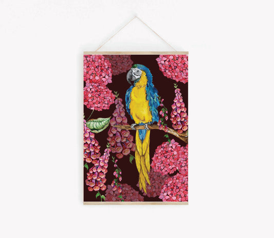 Art Print - Flora and Fauna - Garden Macaw - SALE