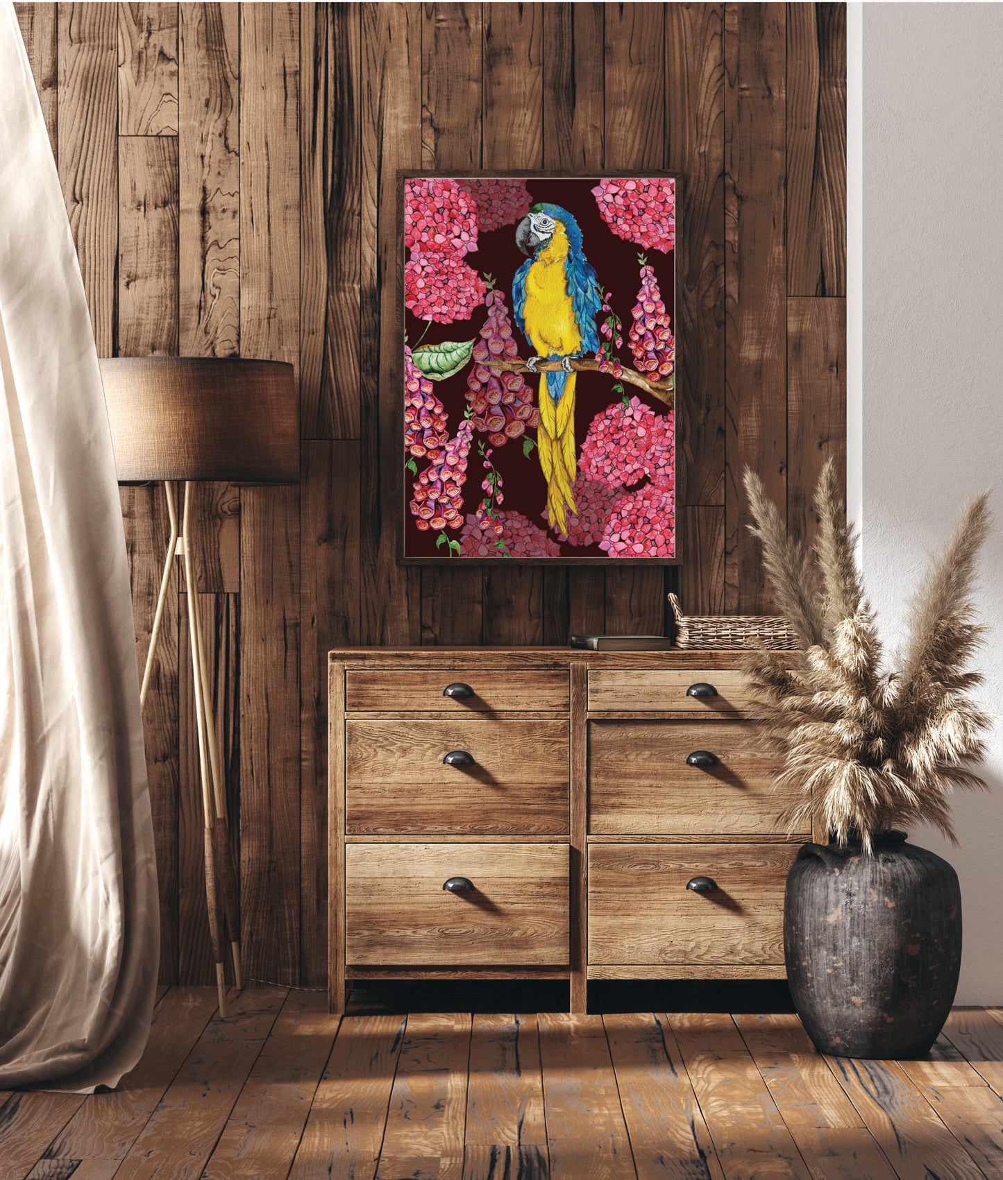 Art Print - Flora and Fauna - Garden Macaw - SALE
