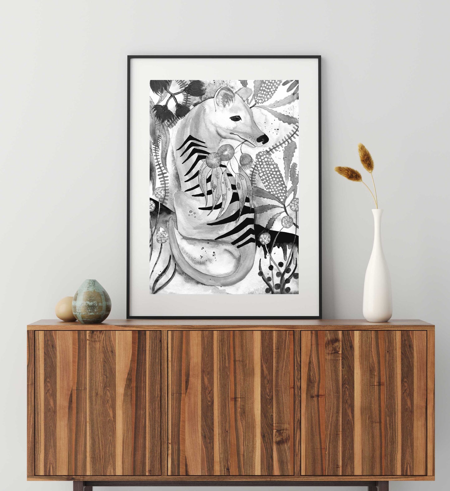 Art Print - Flora and Fauna - The Tasmanian Tiger "Tigress" Thylacine
