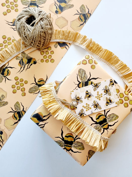 Wrapping Paper - Honey Bee (Six Sheets) NEW SIZE