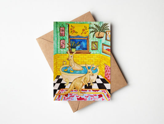 Greeting Card - Bathing Roo's