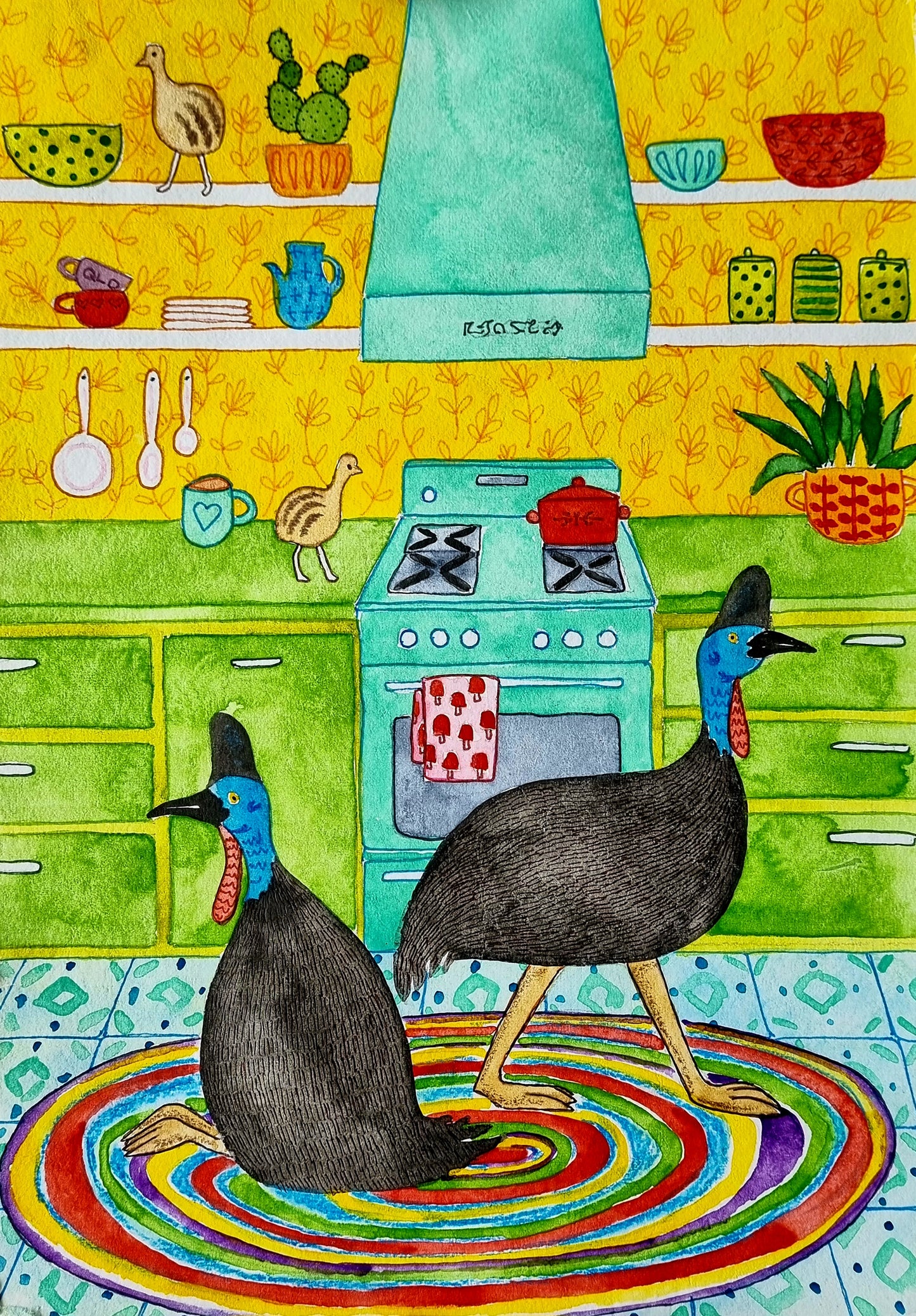 Greeting Card - Cassowary Cooks