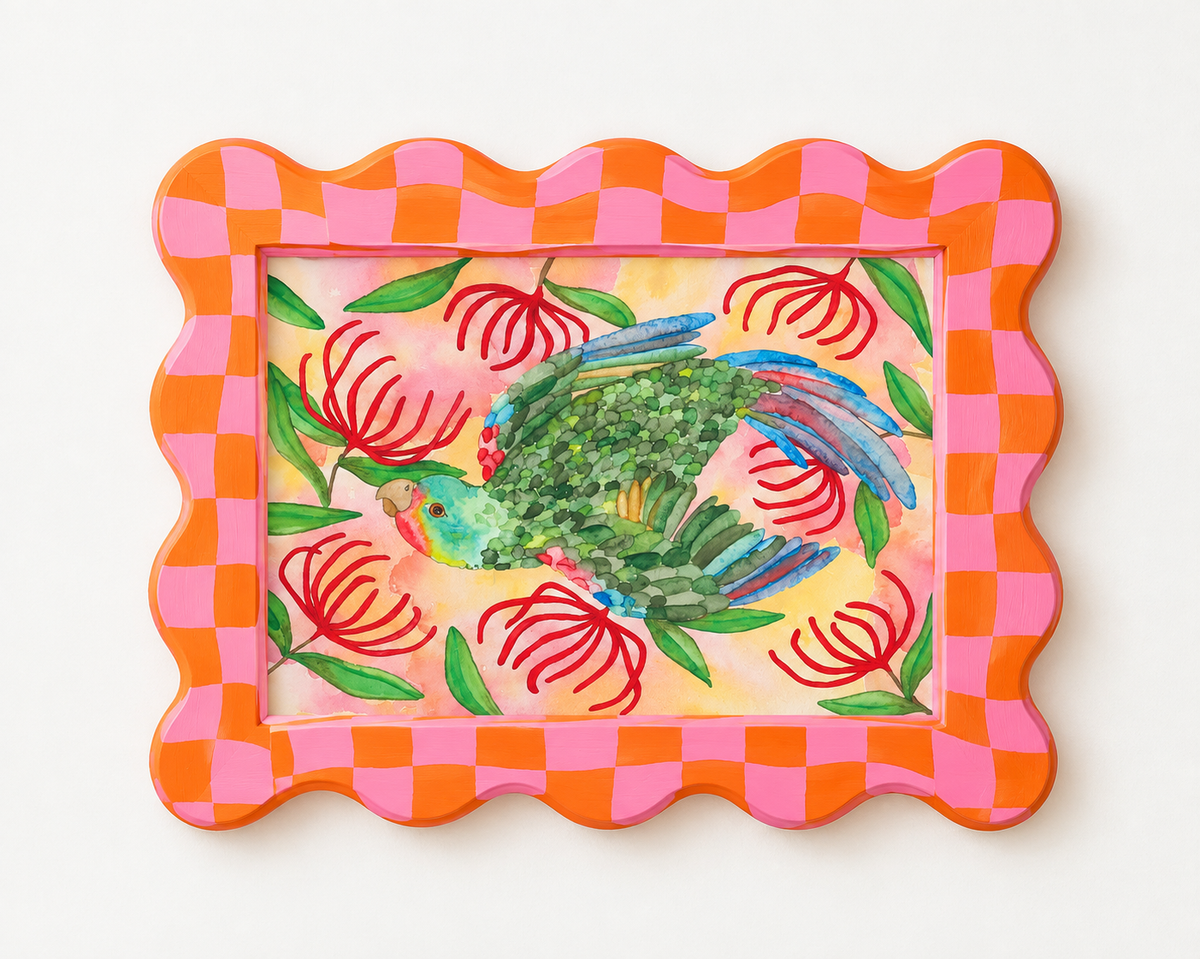 Art Print - Swift Parrot & Waratahs
