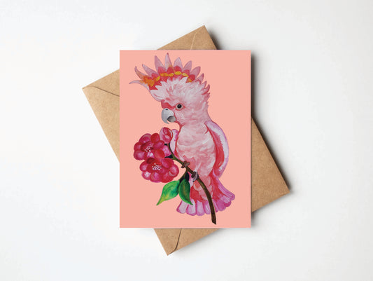 Greeting Card - Pink Cockatoo