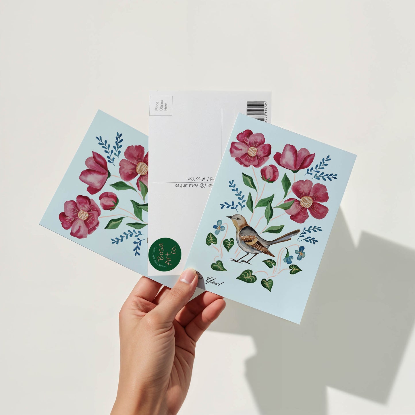 Postcard of Australia - Miss you - Garden Birds