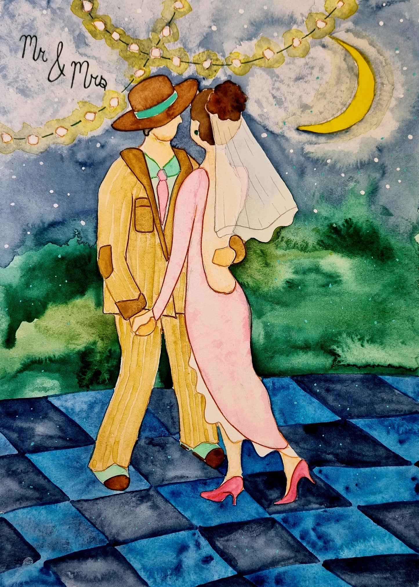 Greeting Card - Mr & Mrs Wedding Card