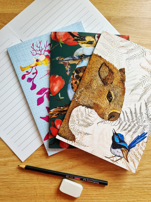 Notebook Bundle - Kokkaburra, Wombat & Wren & Sea Dragon