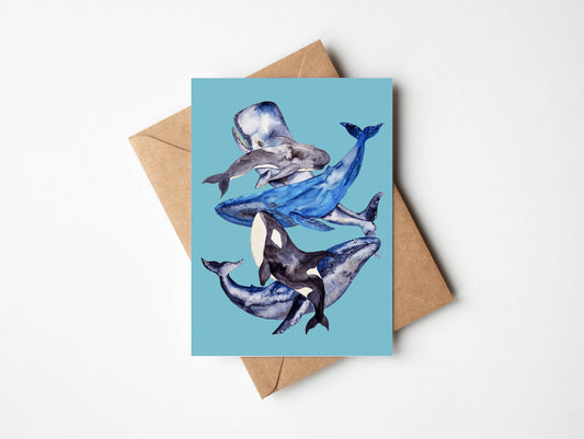 Greeting Card - Whale Dance