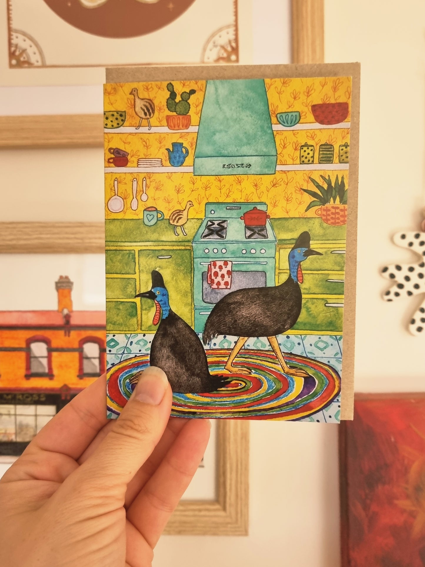 Greeting Card - Cassowary Cooks