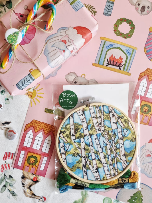 Embroidery Craft Gift Set - Birch Trees