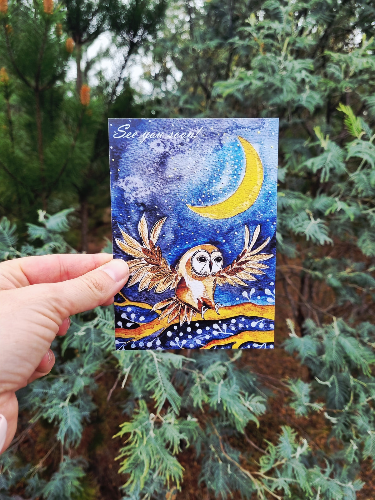 Postcard of Australia - See you soon - Owl