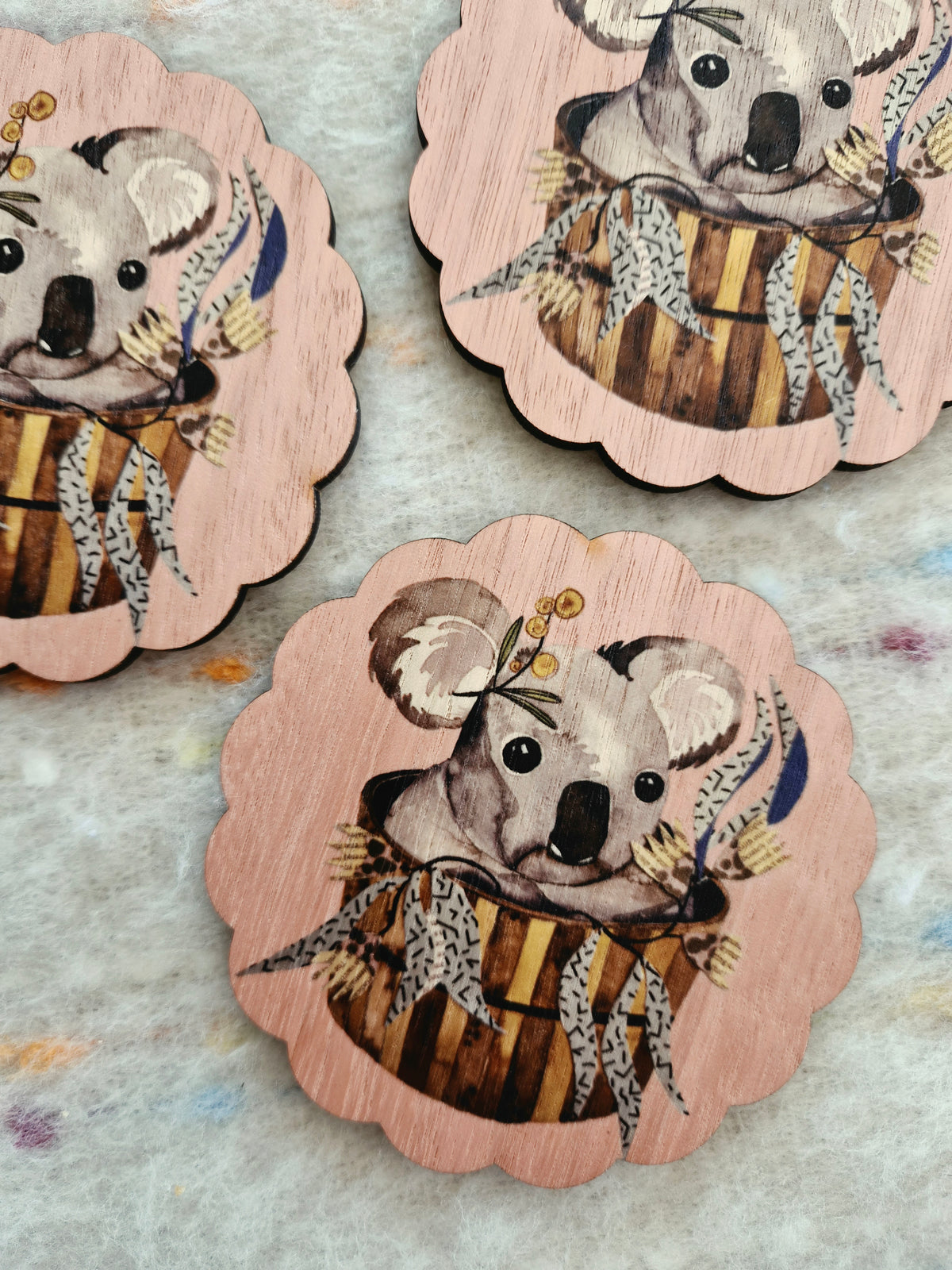 Wooden Coasters - Koala