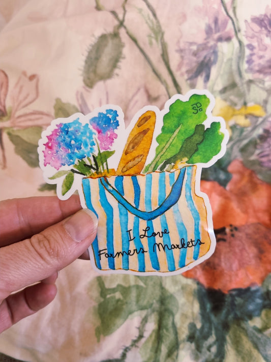 Vinyl Sticker - I Love Farmers Markets