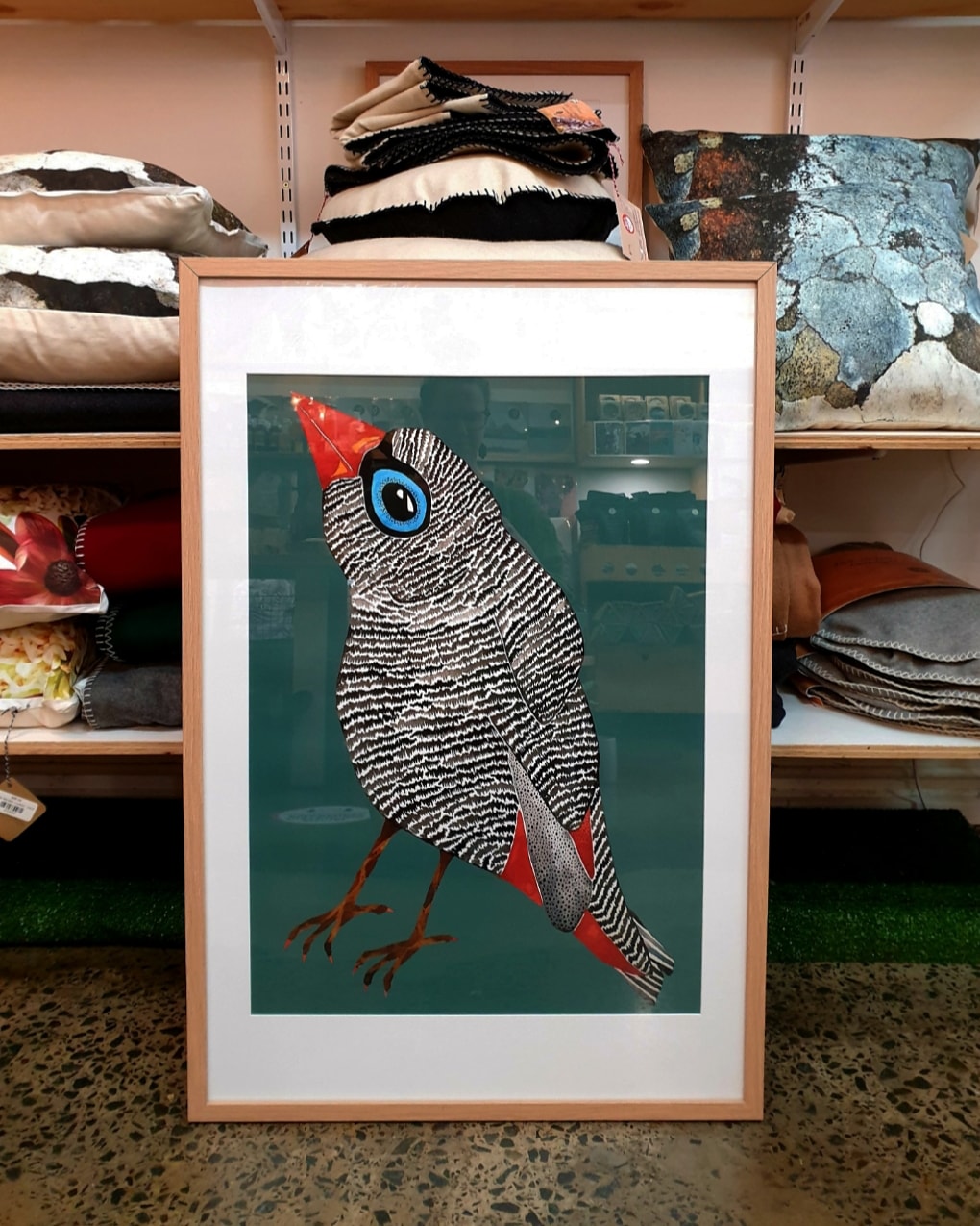 Art Print - Tasmanian Flora and Fauna - Franklyn the Firetail Finch