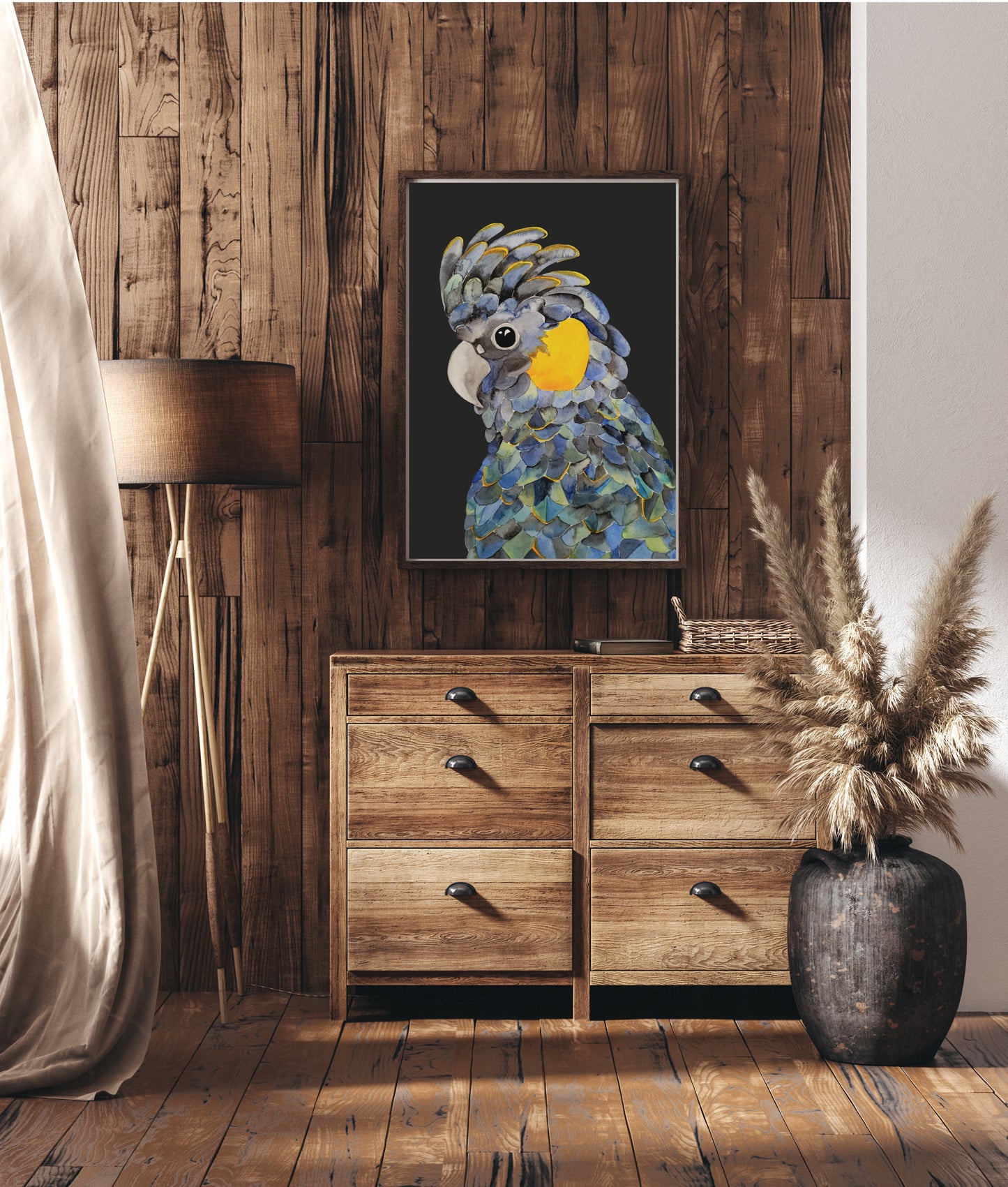 Art Print - Tasmanian Flora and Fauna - Bruny the Black Cockatoo